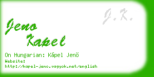 jeno kapel business card