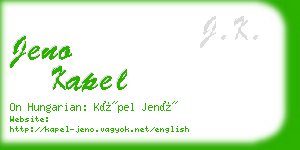 jeno kapel business card